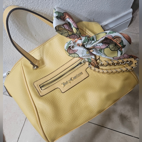 ✨️JUICY COUTURE YELLOW LEATHER ORIGINAL SATCHET PURSE✨️ OG JUICY COUTURE - Picture 11 of 11